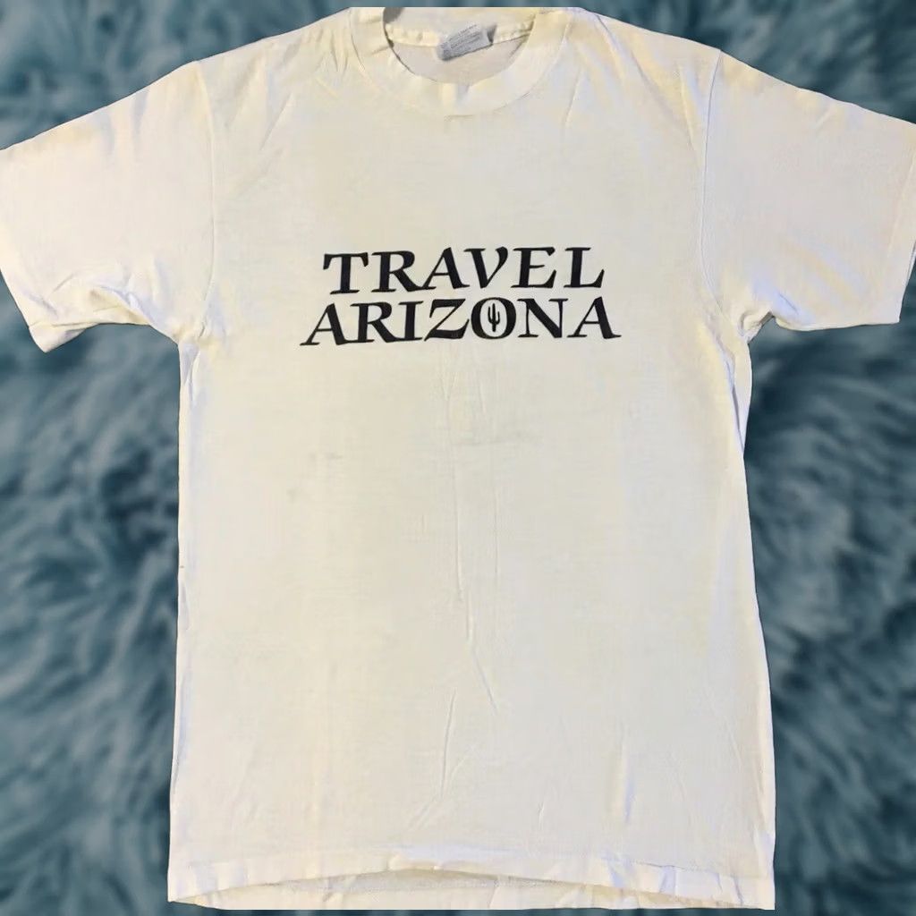 Vintage VINTAGE Arizona Cactus Shirt S White USA 80s 90s Grunge Sun Palm Trees Beach Travel Single Stitch Men T-Shirt Size US S / EU 44-46 / 1 - 1 Thumbnail