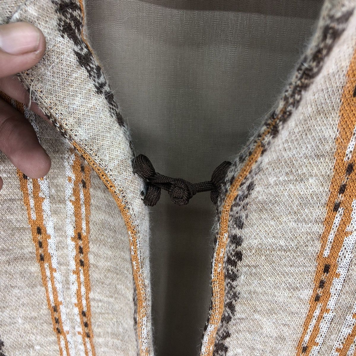 Le Grande Bleu (L.G.B.) Vintage Japanese Brand Flame Native Motif Wool Yukata Kimono Size S / US 4 / IT 40 - 5 Thumbnail
