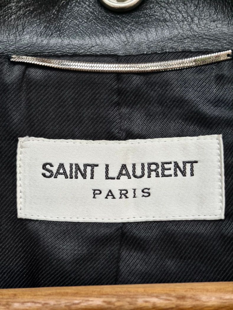 Saint Laurent Paris vintage saint laurent distressed leather jacket Size US L / EU 52-54 / 3 - 3 Thumbnail