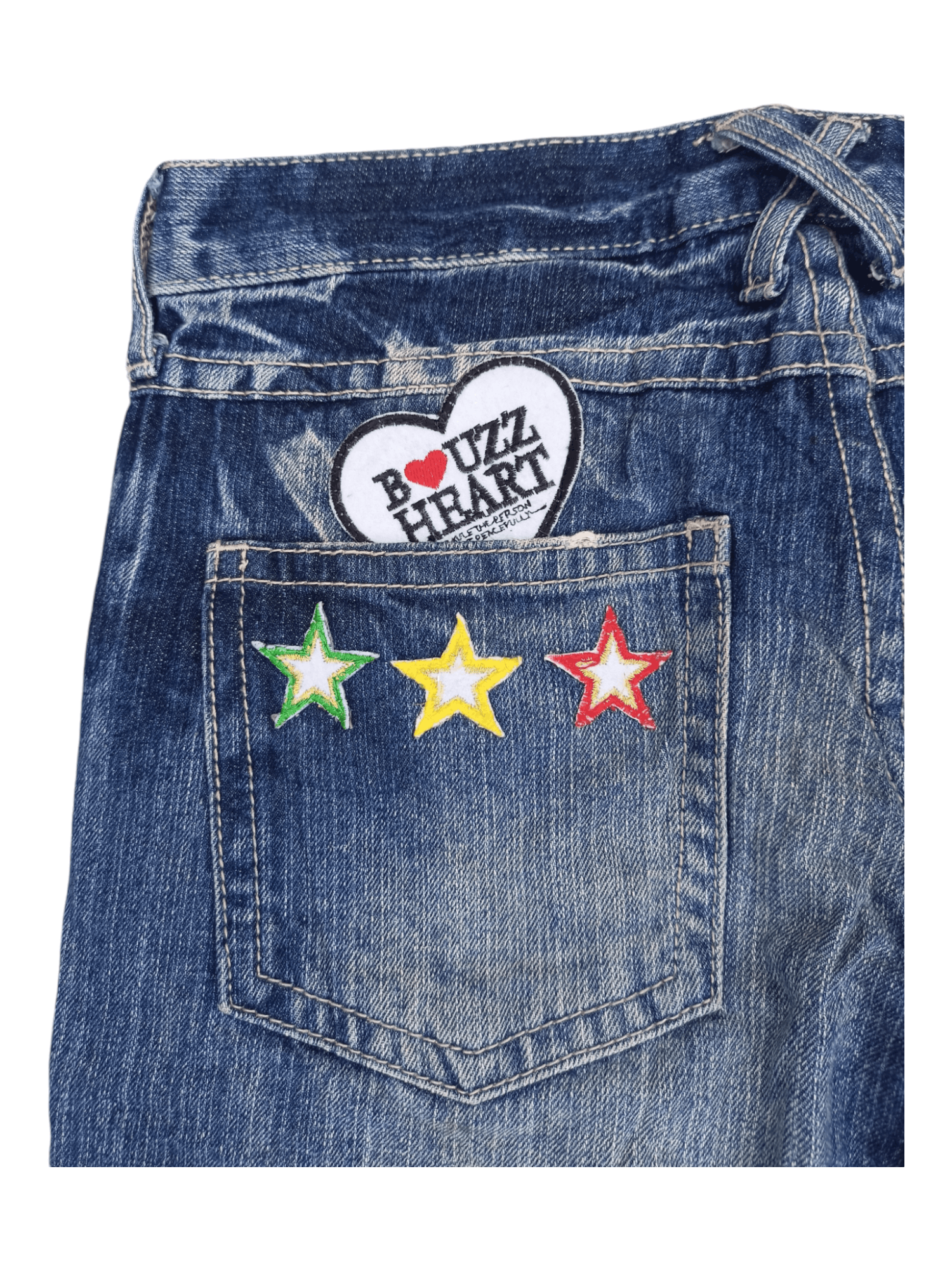 Japanese Brand BUZZSPUNKY Big Blowout Patched Distressed Flare Jeans Size US 29 - 14 Thumbnail