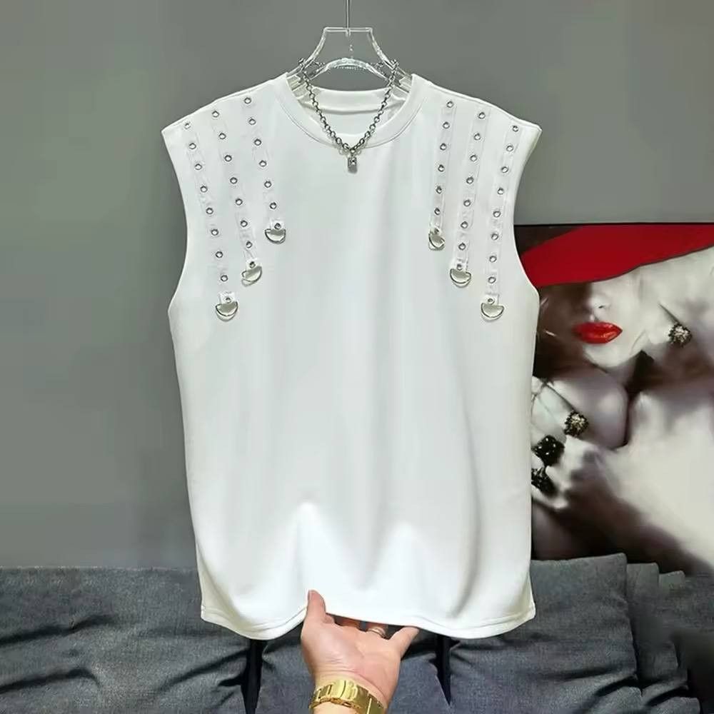 Japanese Brand × Vintage Loose-fitting gym vest with metal embellishments Size US XL / EU 56 / 4 - 1 Thumbnail