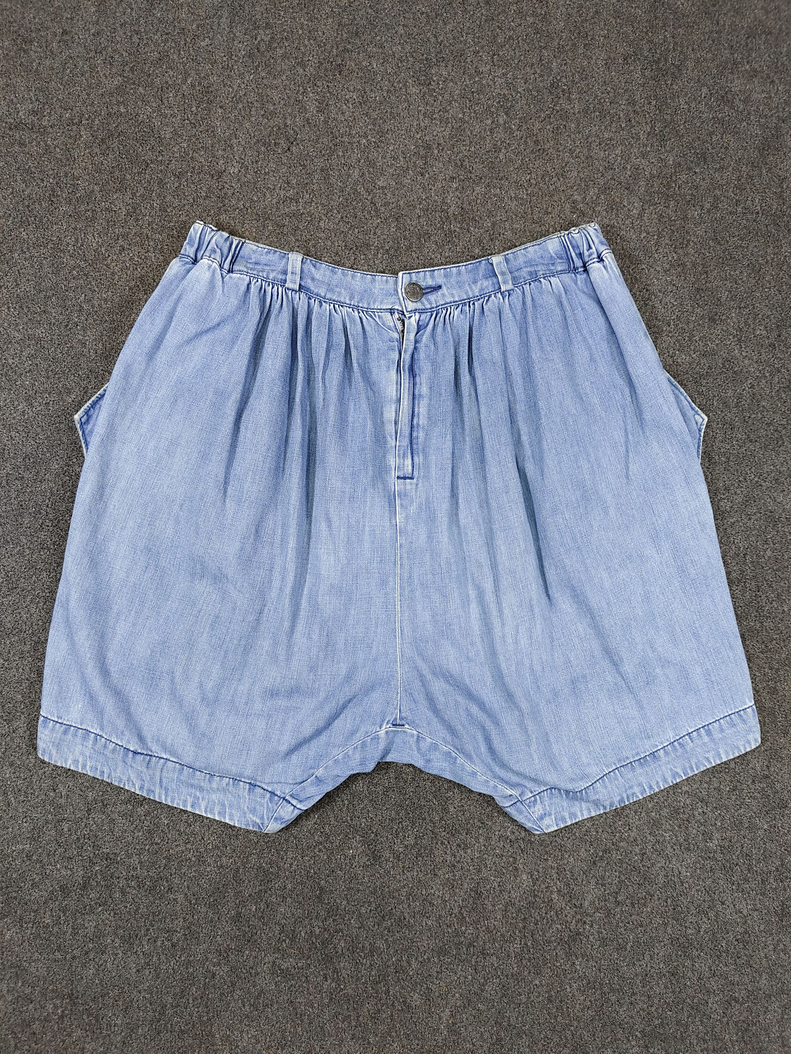 Japanese Brand 00s RNA Slang🇯🇵Streetwear Denim Drop Crotch Sarouel Shorts Size 32" / US 10 / IT 46 - 1 Thumbnail