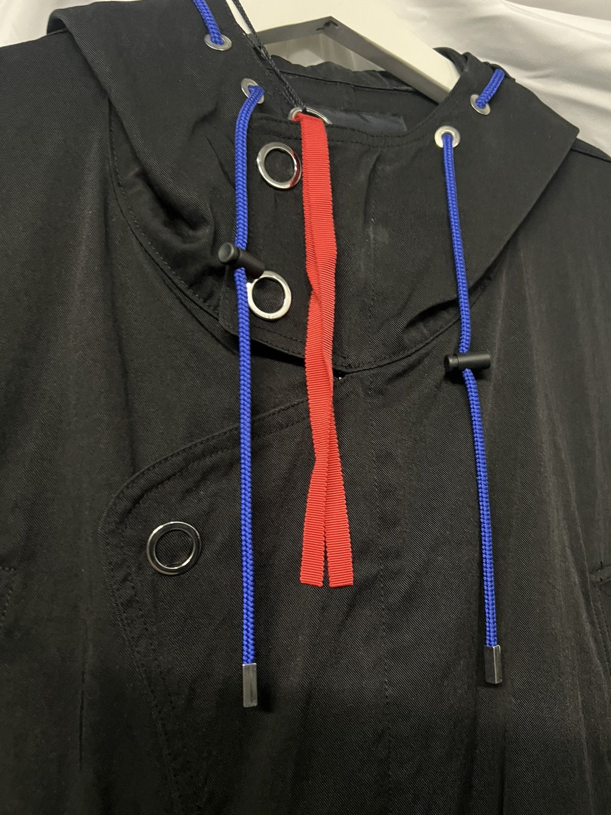 Japanese Brand Almost Black Contrast Drawcord Jacket Size US S / EU 44-46 / 1 - 2 Thumbnail