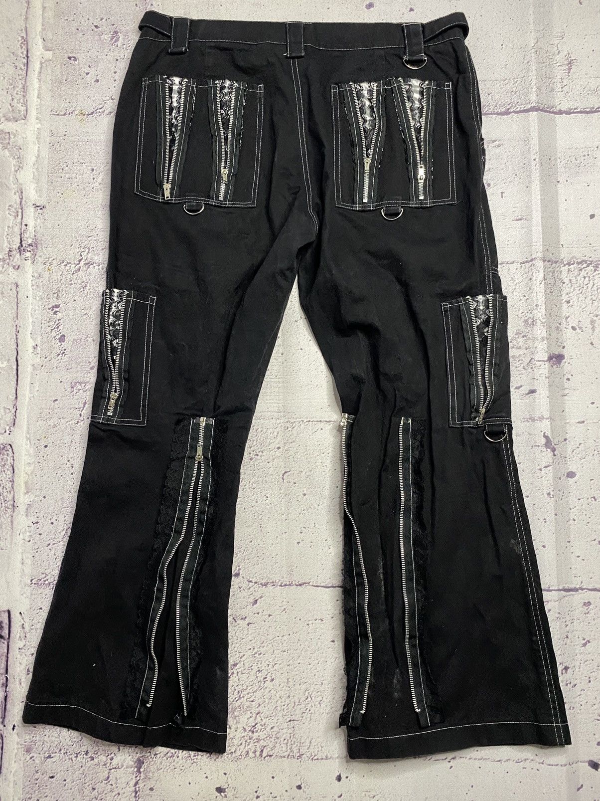 Other MENS Avant Garde Vintage Rare Opiym Gothic Zip Up Pants Size 38" / US 16 / IT 52 - 2 Thumbnail