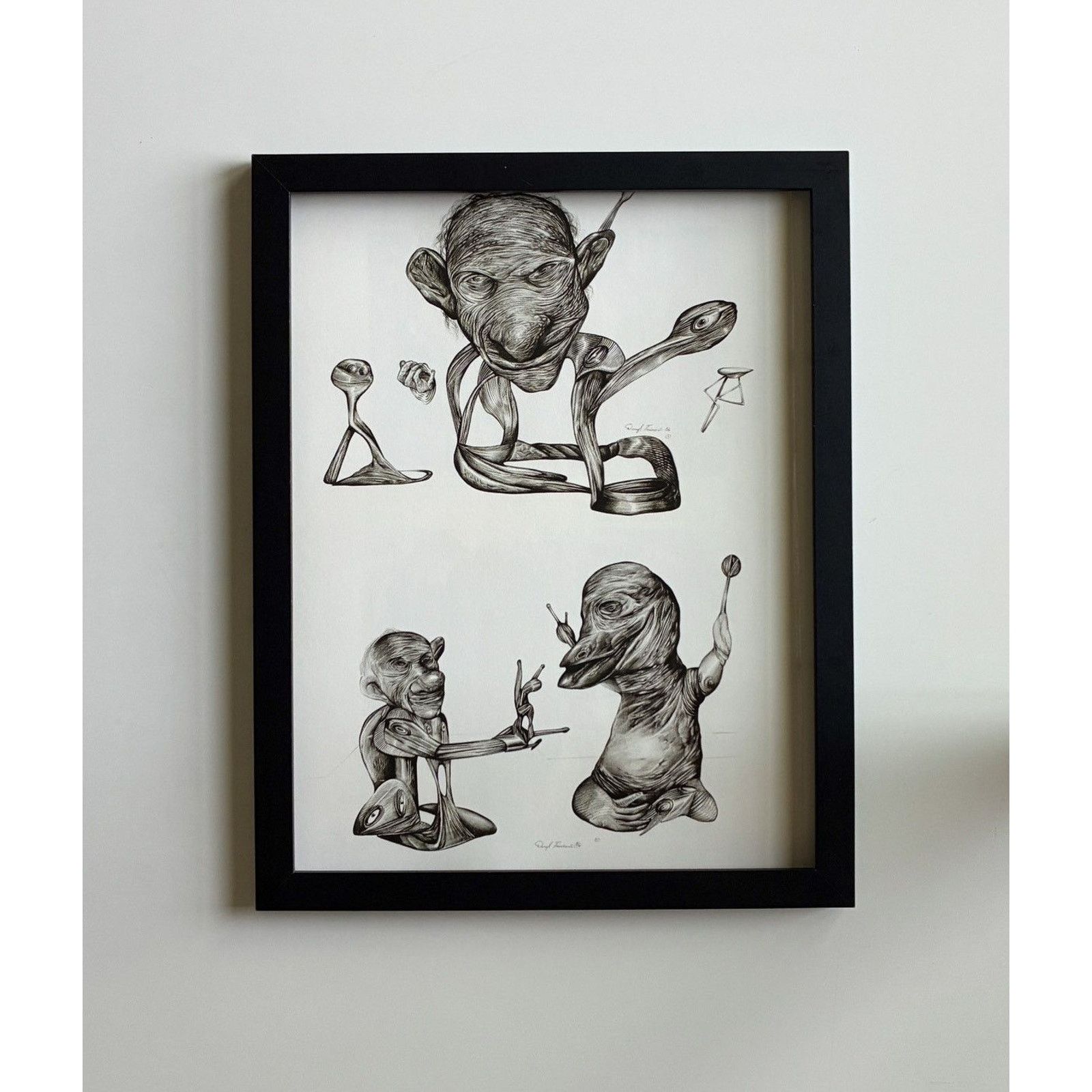 Chrome Hearts × Vintage Chrome Hearts black/white artwork Poster framed 9x11 Size ONE SIZE - 1 Thumbnail