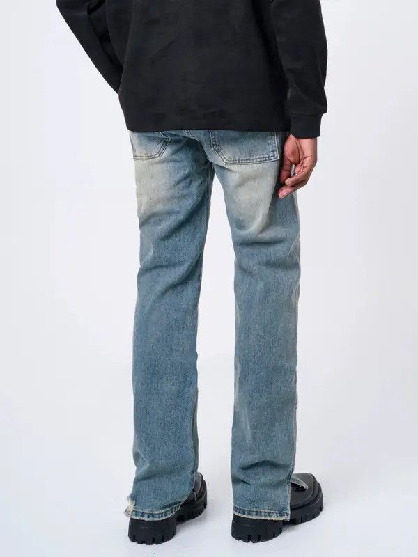 Jean VIBE washed faded damaged flared carpenter jeans Size US 30 / EU 46 - 3 Thumbnail