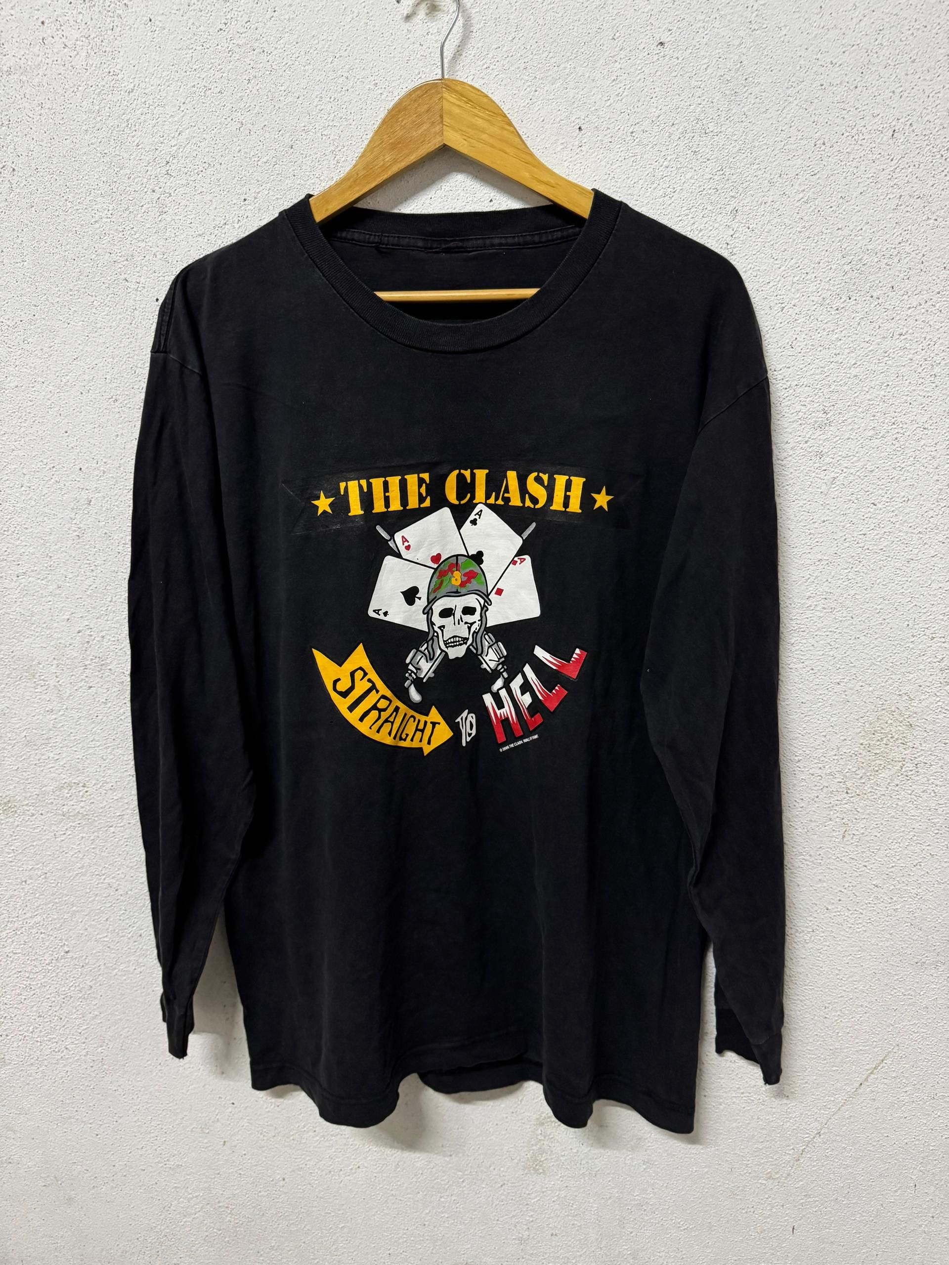 Band Tees × Vintage Vintage bootleg the clash faded nlack tshirt🔥🔥🔥 Size US XL / EU 56 / 4 - 1 Thumbnail