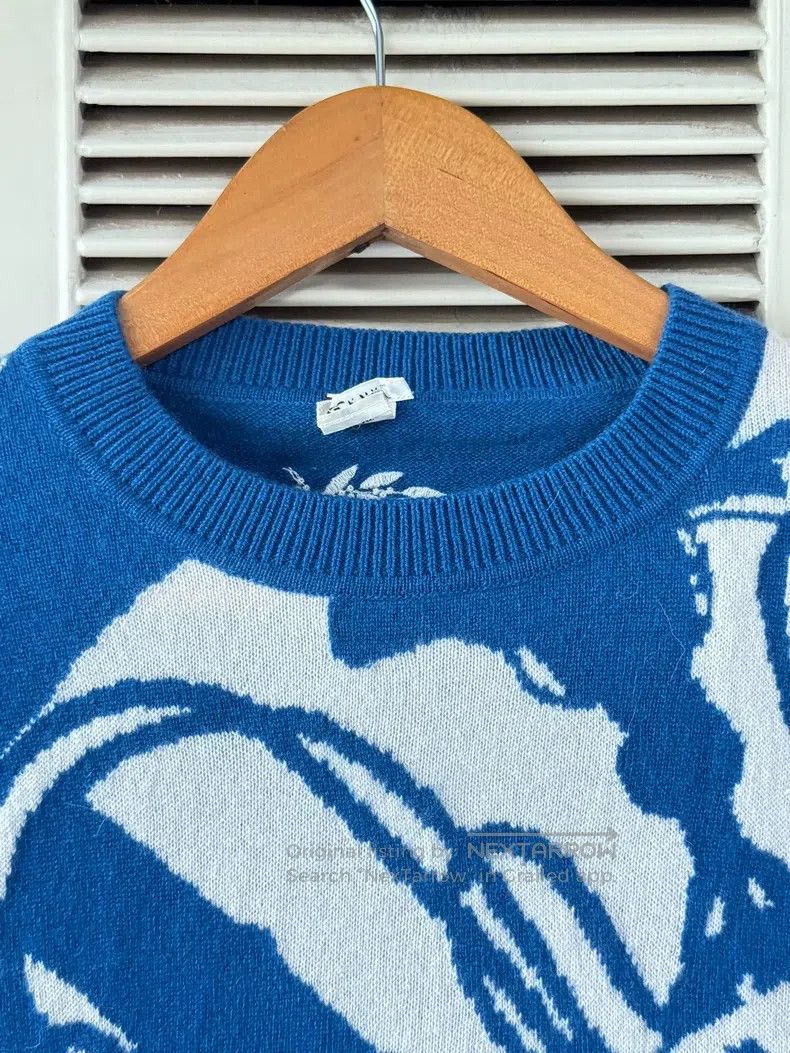 Hermes Hermes Cashmere sweater, blue, white, and yellow chain pat Size XS / US 0-2 / IT 36-38 - 3 Thumbnail