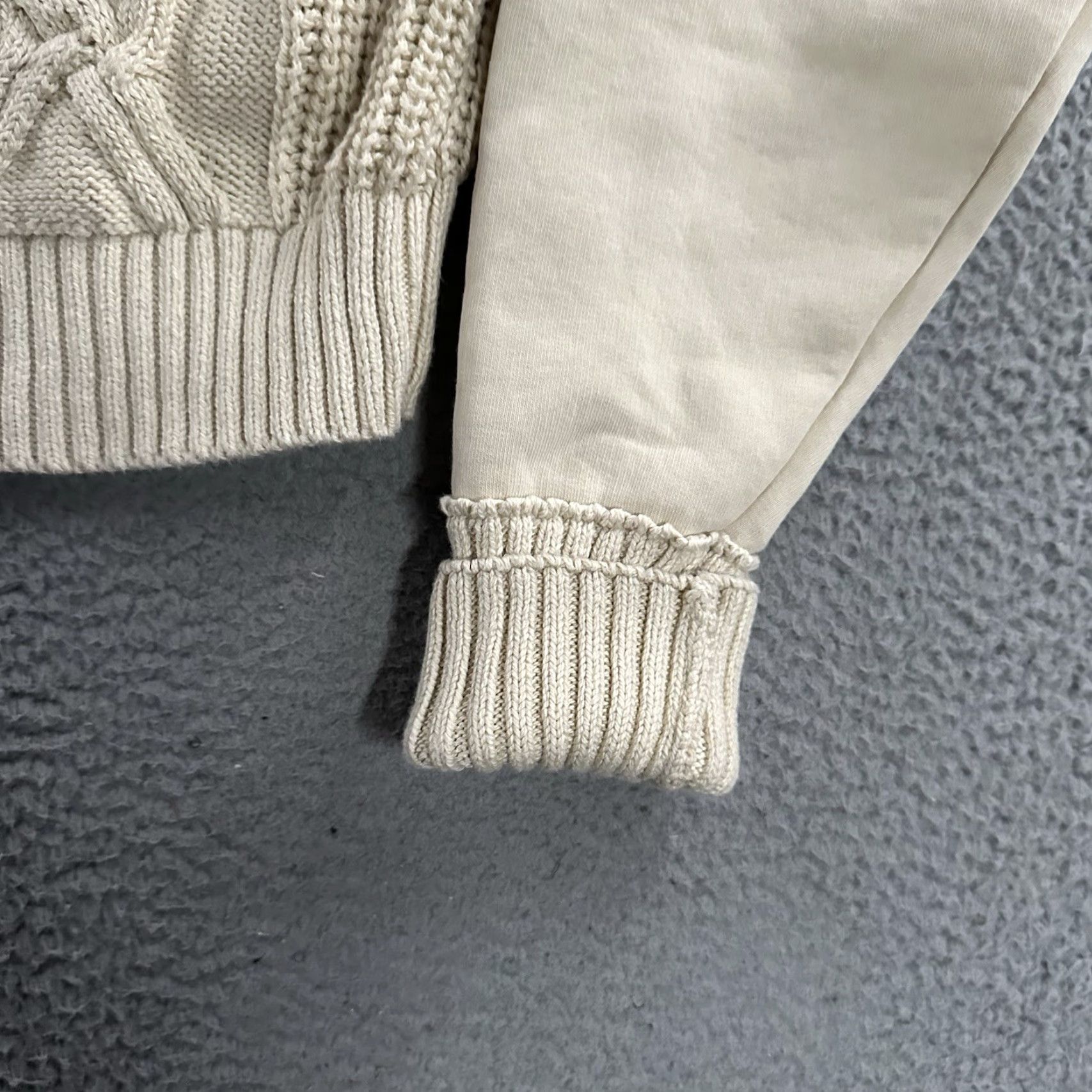 Vintage VINTAGE Pilcro Womens Sweater Beige Medium Anthologie Cable Laced Twofer Cotton Blend Size M / US 6-8 / IT 42-44 - 5 Thumbnail