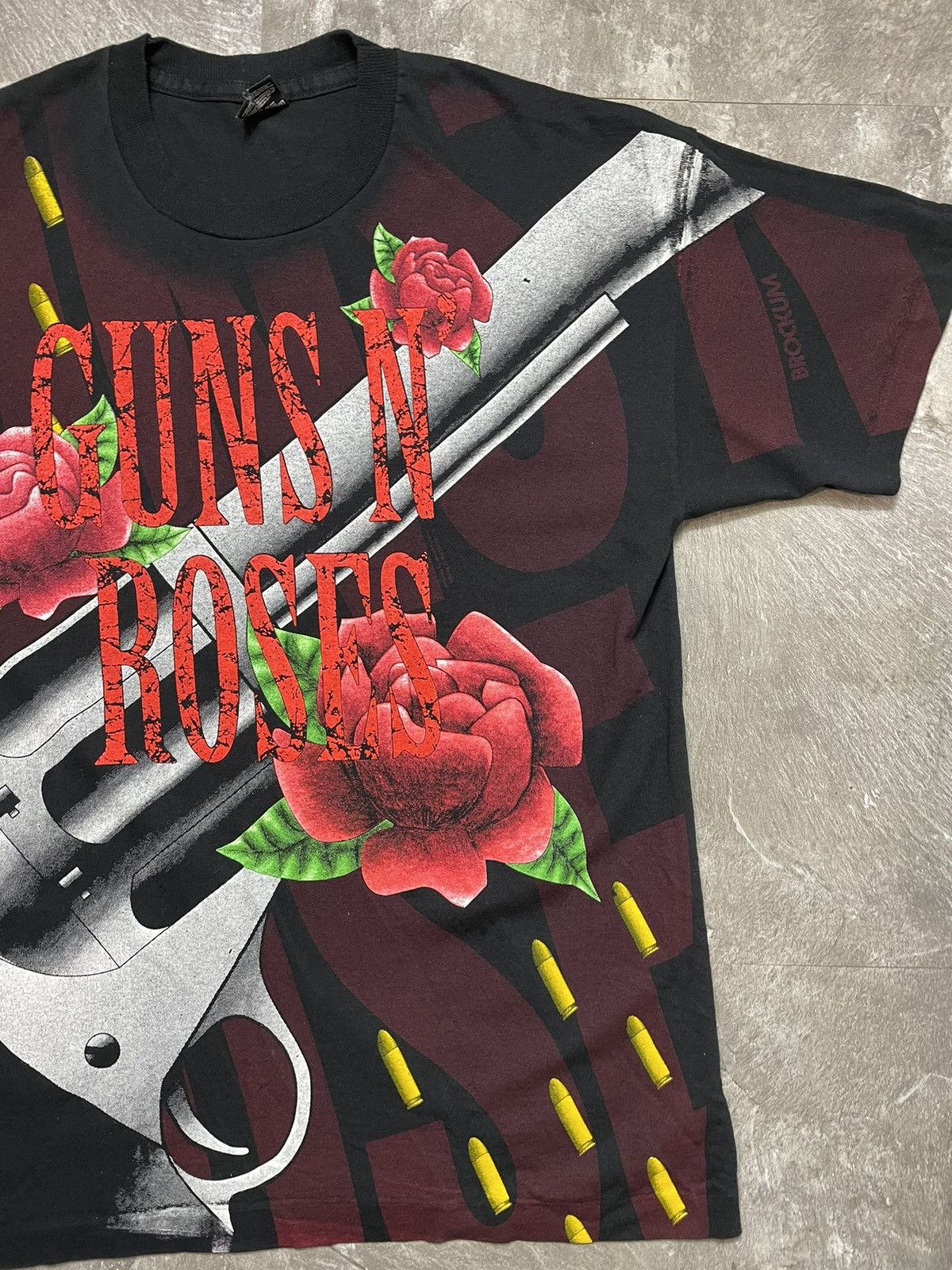 Guns N' Roses 🚨Vintage 1993 Guns n Roses Alloverprint Band Tee Graphic Size US XL / EU 56 / 4 - 3 Thumbnail