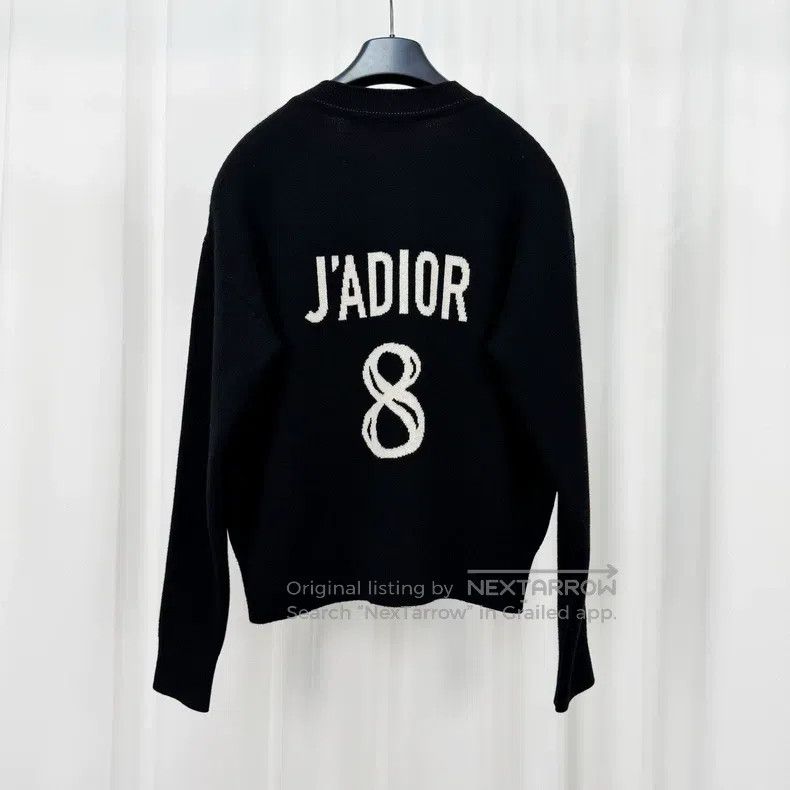 Dior Dior Black back letter cashmere knitted sweater Size XXS / US 00 / IT 34 - 1 Thumbnail