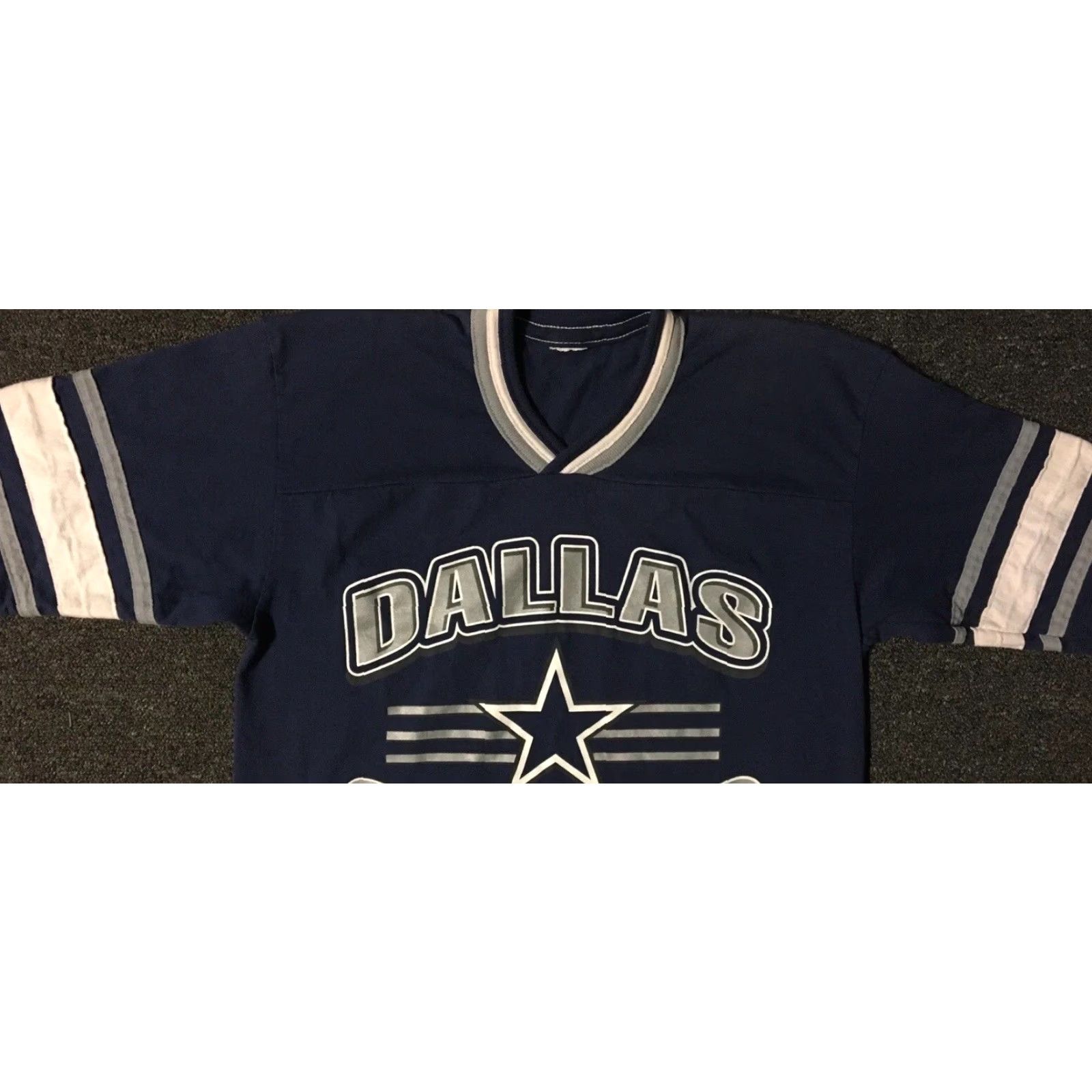 NFL VINTAGE Dallas Cowboys 90s Faded Striped Jersey Shirt S Blue Football NFL Grunge 80s 00s? Size US S / EU 44-46 / 1 - 6 Thumbnail