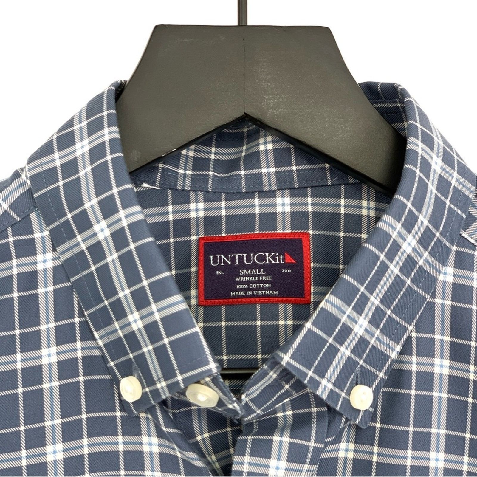 UNTUCKit UNTUCKIT Lazarat WF Button Down Shirt Blue White Plaid S Size US S / EU 44-46 / 1 - 4 Thumbnail