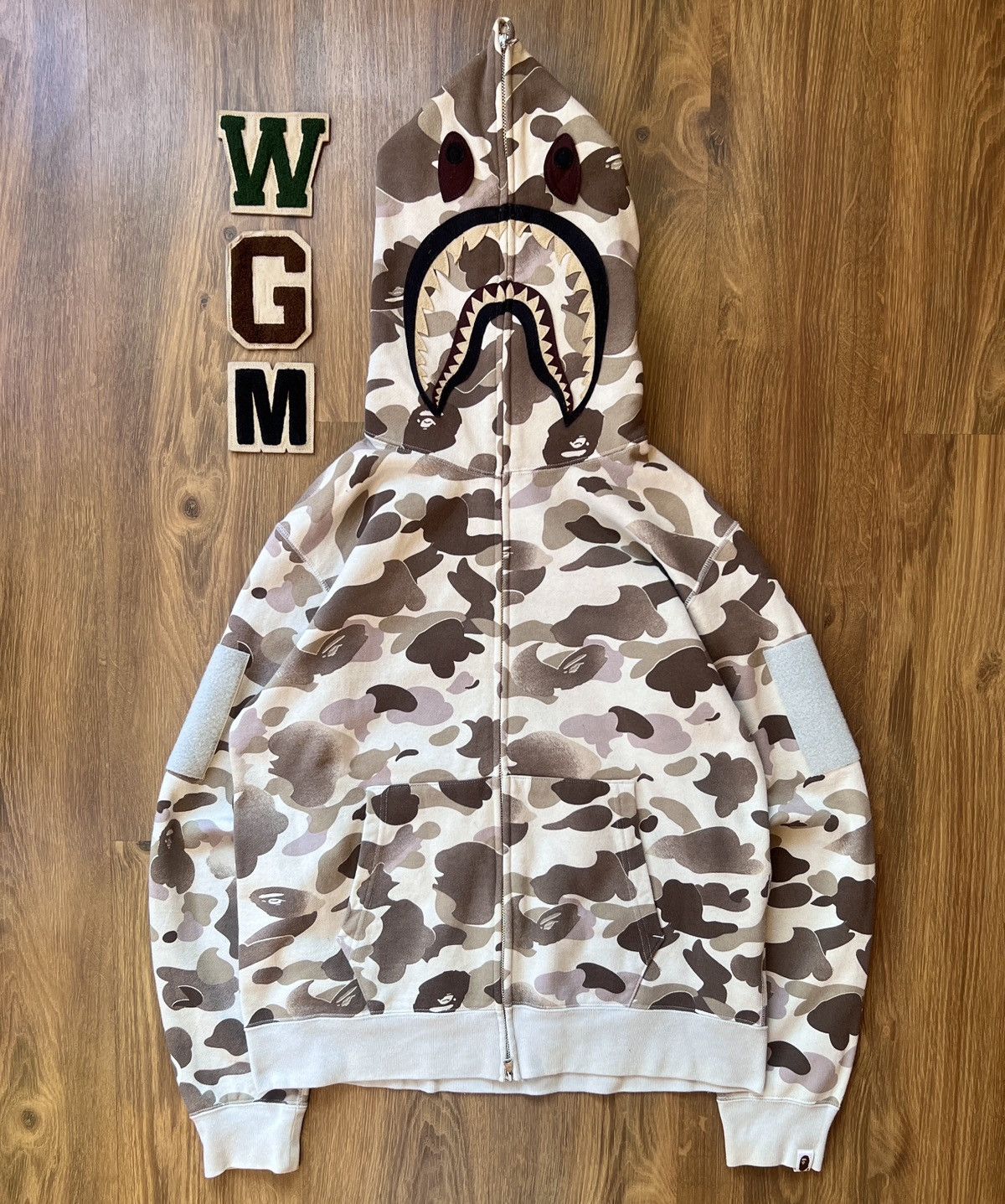 Rare Bape Gradation Camo Shark Zip Up Hoodie