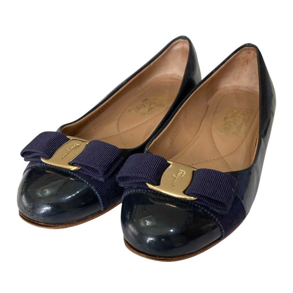 Salvatore Ferragamo Salvatore Ferragamo Salvatore Ferragamo Vara Patent Leather Flats Leather Shoes DUTY FREE for USA Size ONE SIZE - 1 Thumbnail