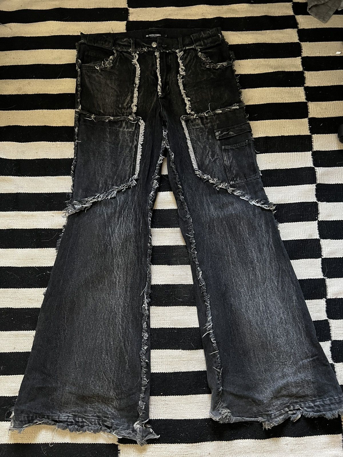 No Faith Studios NOFAITHSTUDIOS 004 PAINTER FLARED DENIM | Grailed