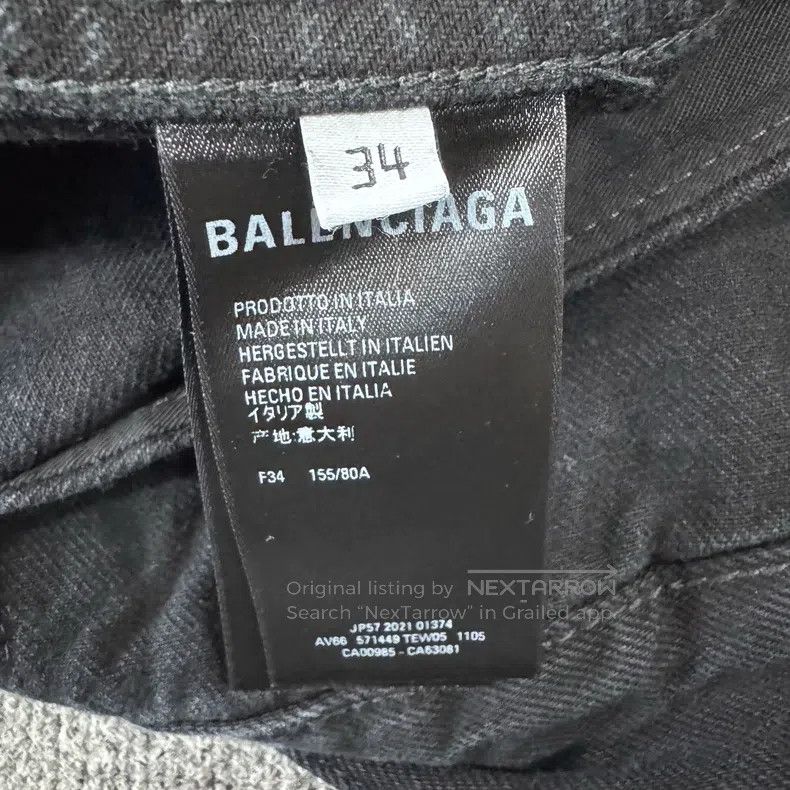 Balenciaga Balenciaga Back Crystal Logo Faded Washed Denim Jacket Size XXS / US 00 / IT 34 - 7 Thumbnail