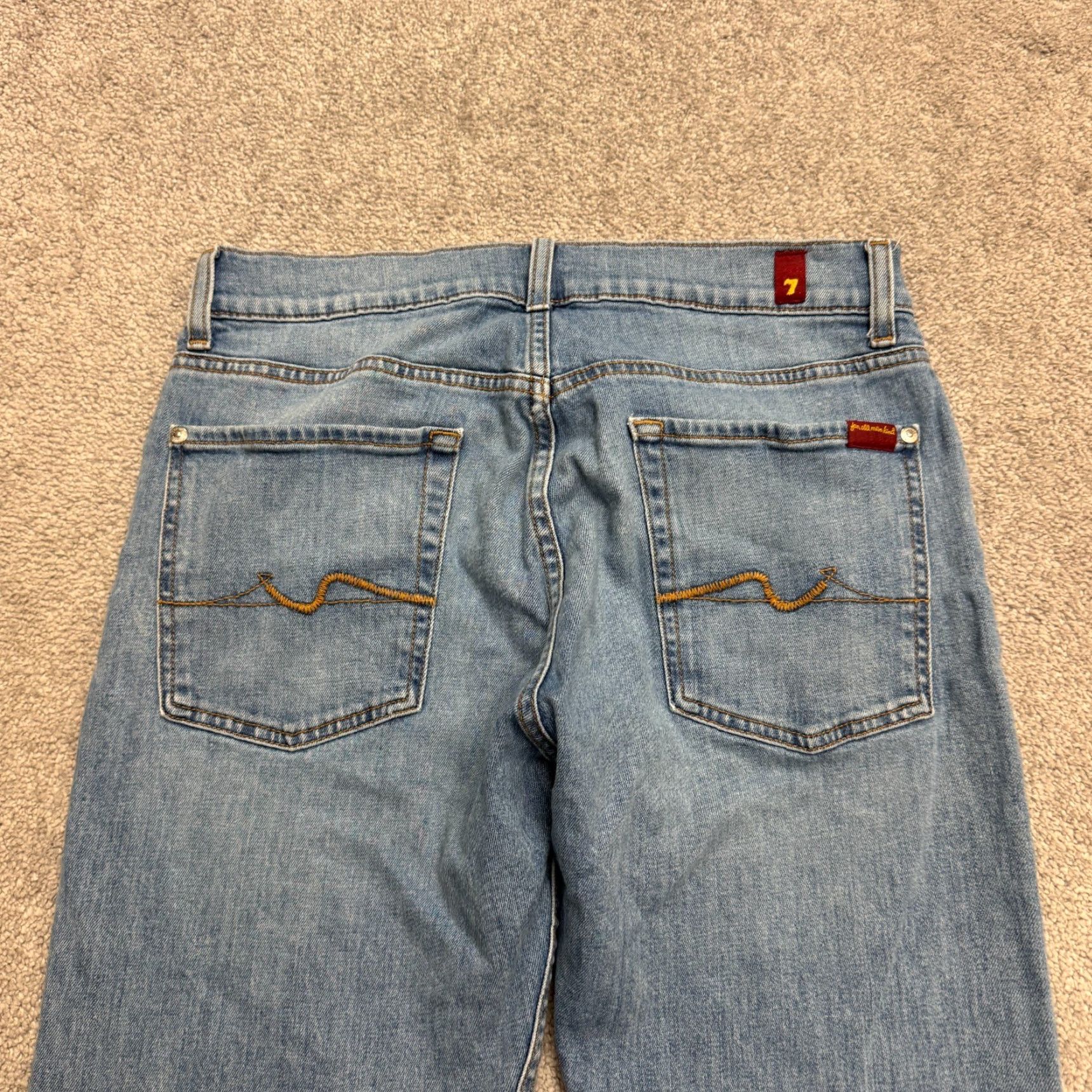 7 For All Mankind 7 For all Mankind Jeans Mens 31x33 Blue Medium Wash Denim Straight Casual B Size US 31 - 4 Thumbnail