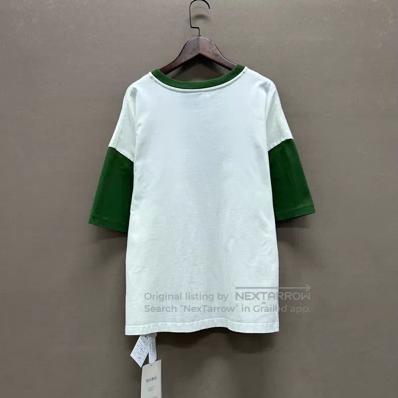 Loewe Loewe White and Green Colorblock Logo Short Sleeve Size US M / EU 48-50 / 2 - 2 Thumbnail