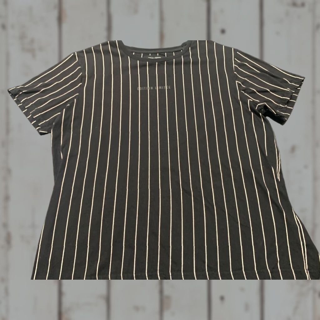 Denime Denim & Flower Ricky Singh Black Striped Short Sleeve XL Limited Edition Mens T Shirt Size US XL / EU 56 / 4 - 1 Thumbnail
