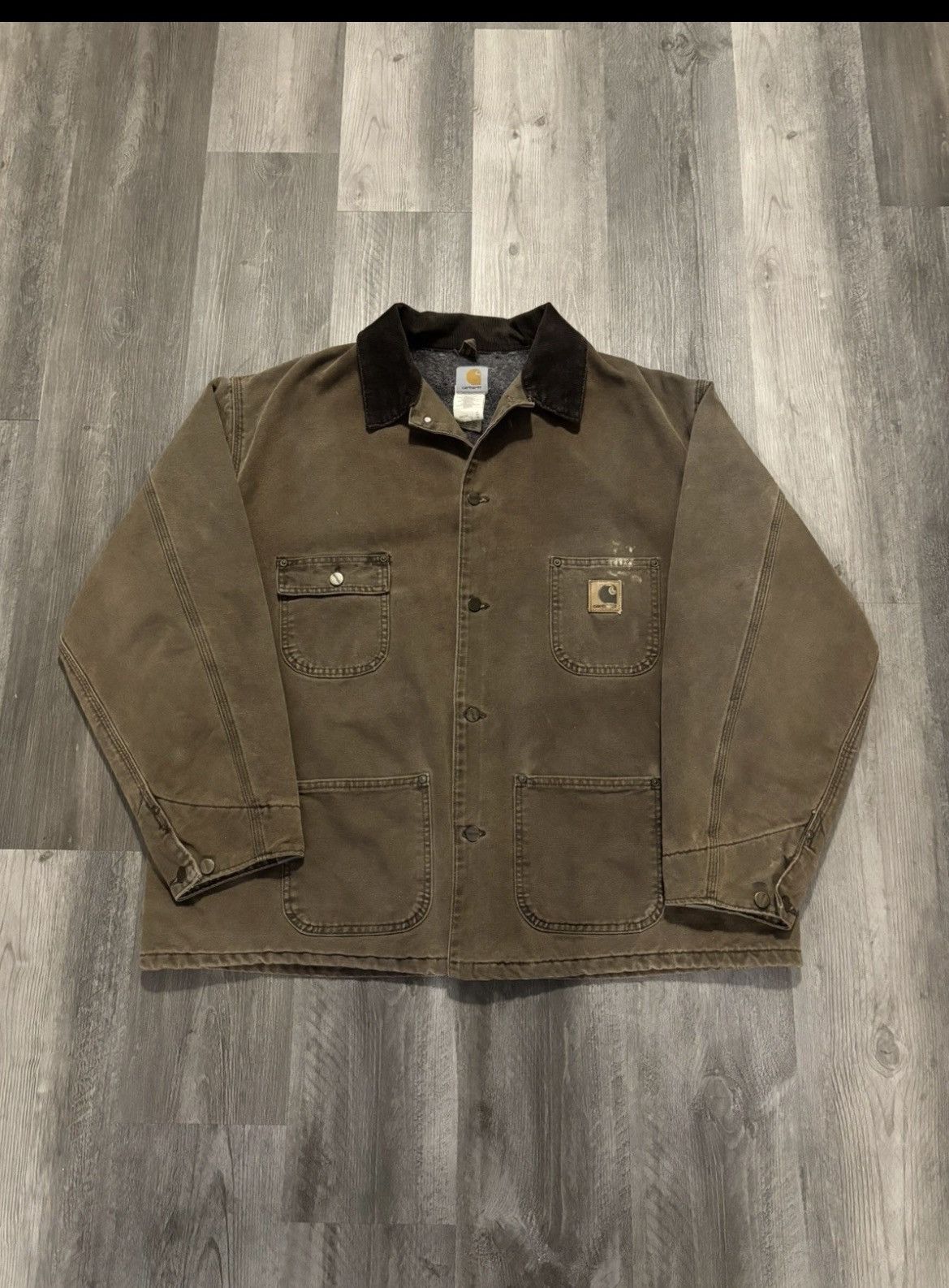Carhartt Vintage 90s Carhartt Canvas Chore brown Work Jacket Size US XXL / EU 58 / 5 - 11 Thumbnail
