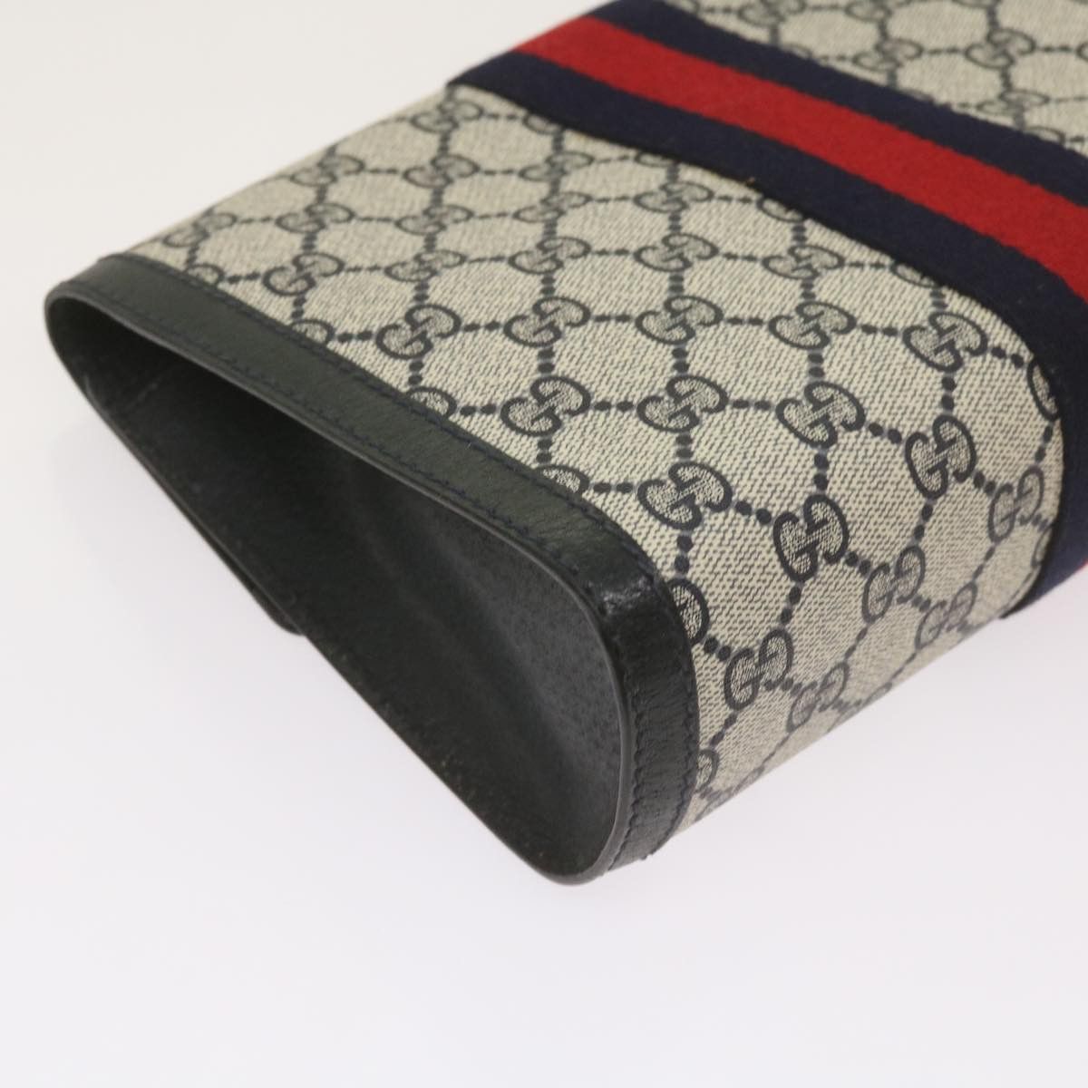 Gucci GUCCI GG Supreme Sherry Line Clutch Bag Pvc Red Navy 89 01 Size ONE SIZE - 11 Thumbnail