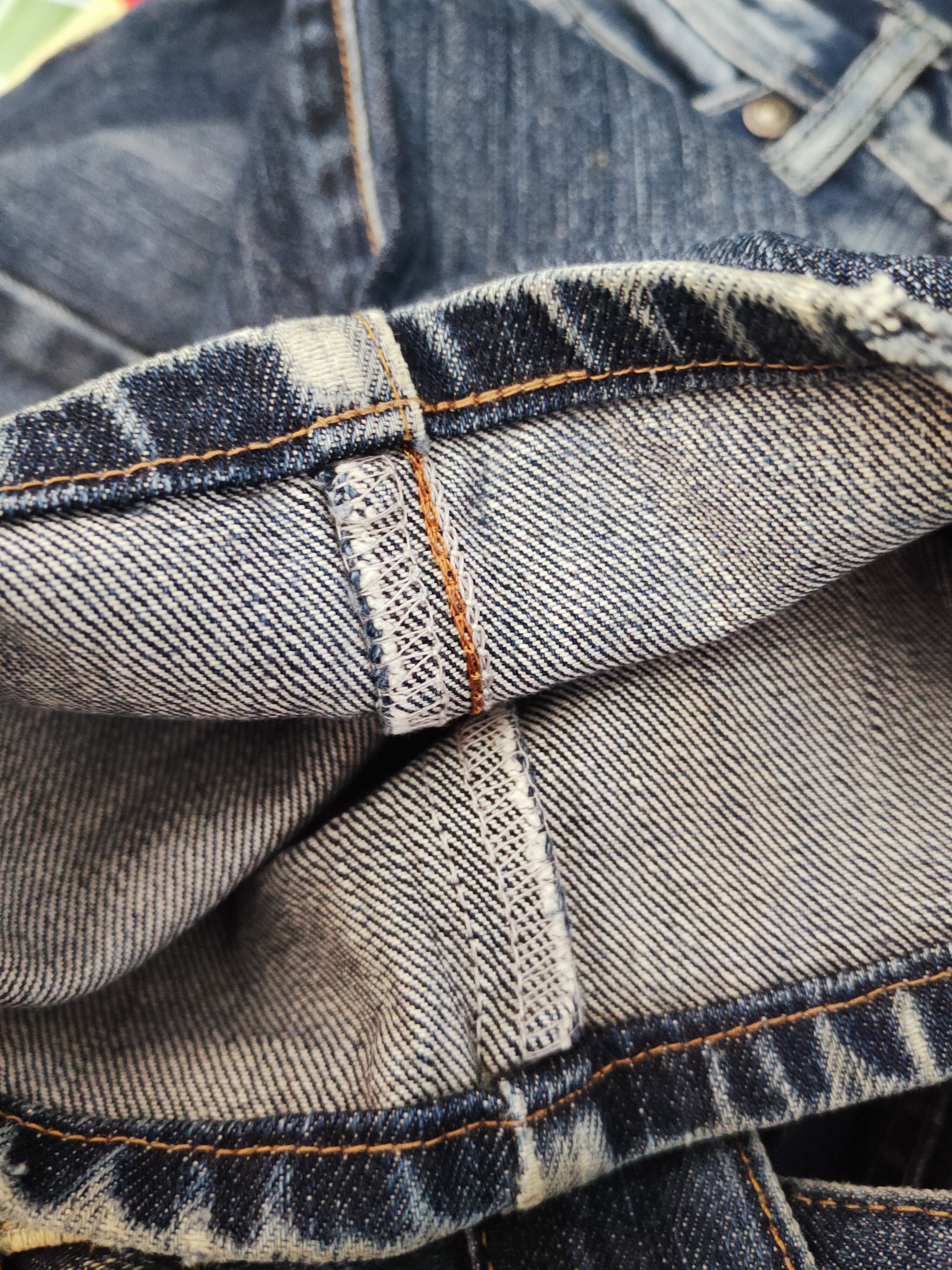 Edwin × Vintage Edwin Dark Blue Faded Distressed Ripped Jeans Size US 35 - 14 Thumbnail