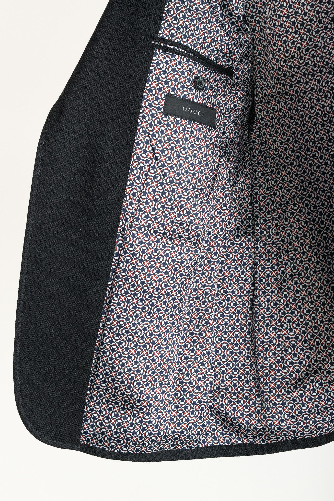 Gucci Gucci Black Wool-Blend Pique Tailored Blazer Size 40R - 9 Thumbnail