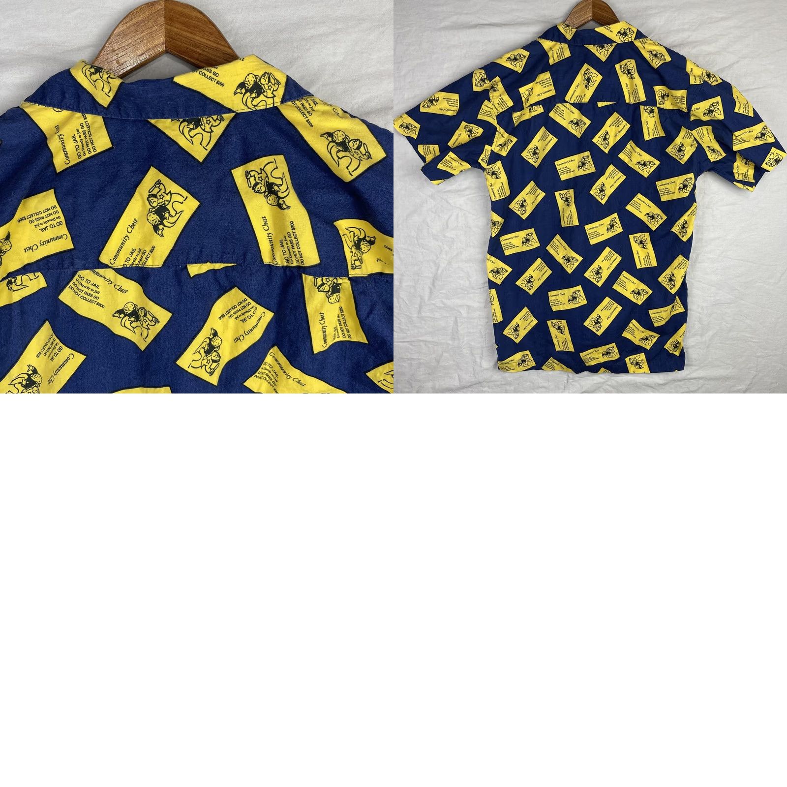 Vintage VINTAGE MONOPOLY Shirt Mens S Blue Hawaiian Community Chest Go To Jail 2001 Size US S / EU 44-46 / 1 - 8 Thumbnail
