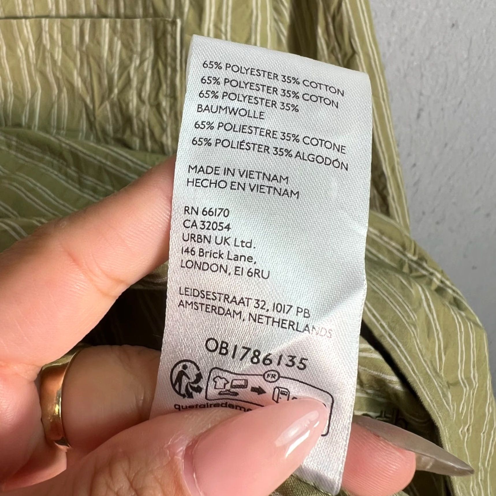 Olive VINTAGE Standard Cloth Mens XS Olive Green Striped Long Sleeve Button-Up Shirt Size XS / US 0-2 / IT 36-38 - 4 Thumbnail