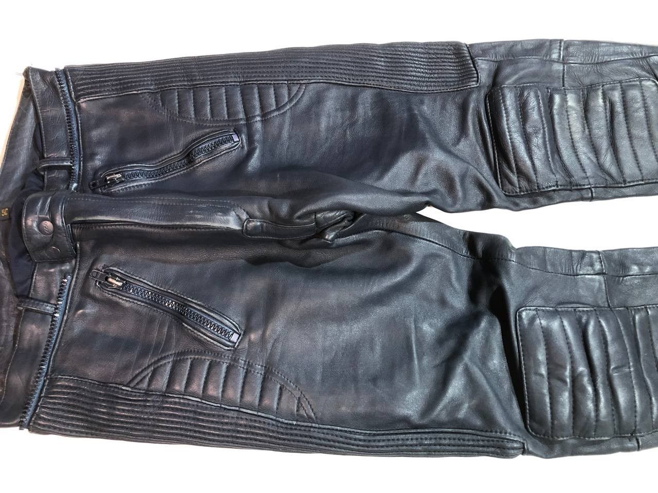 Leather × Vintage Vintage Leather Moto Biker Pants Size US 32 / EU 48 - 4 Thumbnail