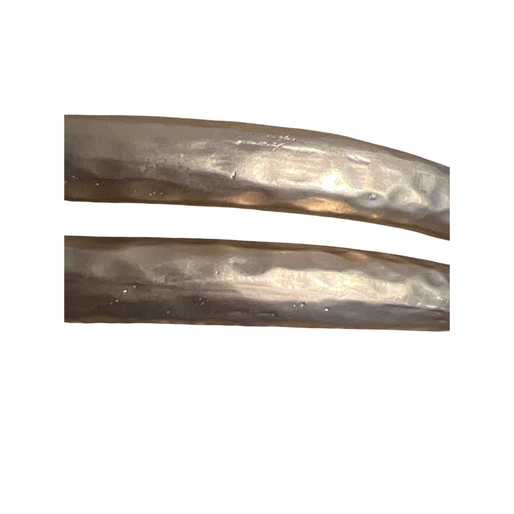 Other Matte Gold Tone Hammered Double Cuff Bracelet Layered 1/2" W Size ONE SIZE - 2 Thumbnail