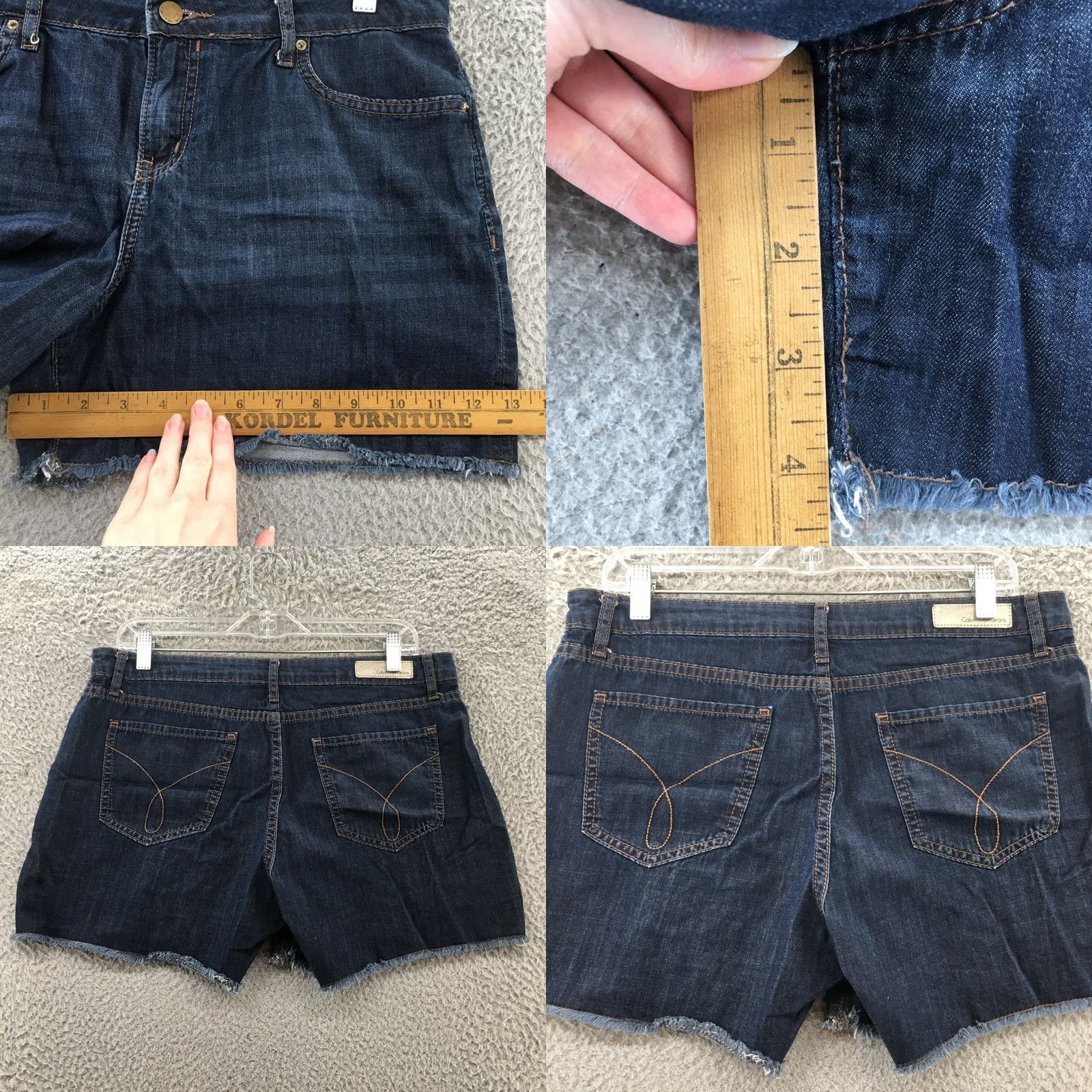 Calvin Klein Calvin Klein Cut Off Shorts Womens 10 Blue Denim High Rise Zip Fly Shorts Women 10 Blue Denim Casual Activewear Summer Womens Size 32" / US 10 / IT 46 - 8 Thumbnail