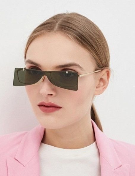 image of Original Gucci Flipping Rectangular Sunglasses Gg0363S in Gold Green, Women's