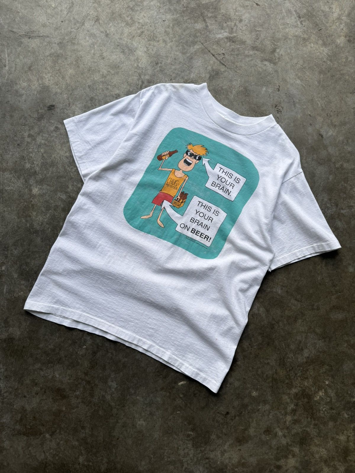 Vintage Vintage 1991 Graphic Beer Sex Tee Funny Humor SofTee Size US L / EU 52-54 / 3 - 1 Thumbnail