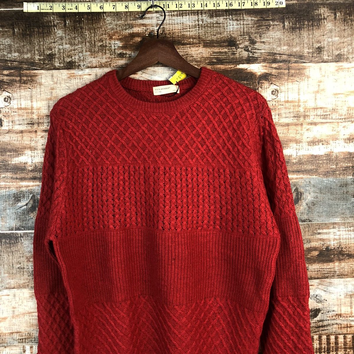 Homespun Knitwear DL Back Number japan Red sweatshirt Knitwear #C509 Size US S / EU 44-46 / 1 - 2 Thumbnail