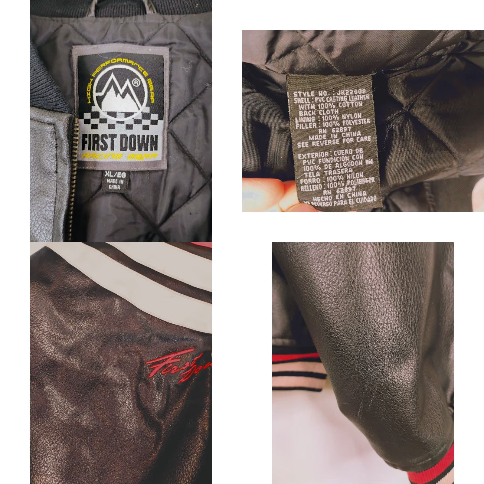 Vintage VINTAGE First Down Jacket Bomber Shirt? Size US XL / EU 56 / 4 - 8 Thumbnail
