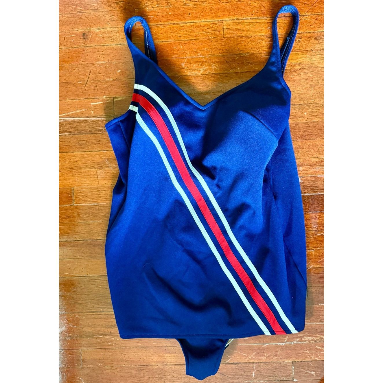 Vintage Vintage 50s Robby Len Blue Red One Piece Suit Swim Large Med Size US 40 / EU 56 - 4 Thumbnail