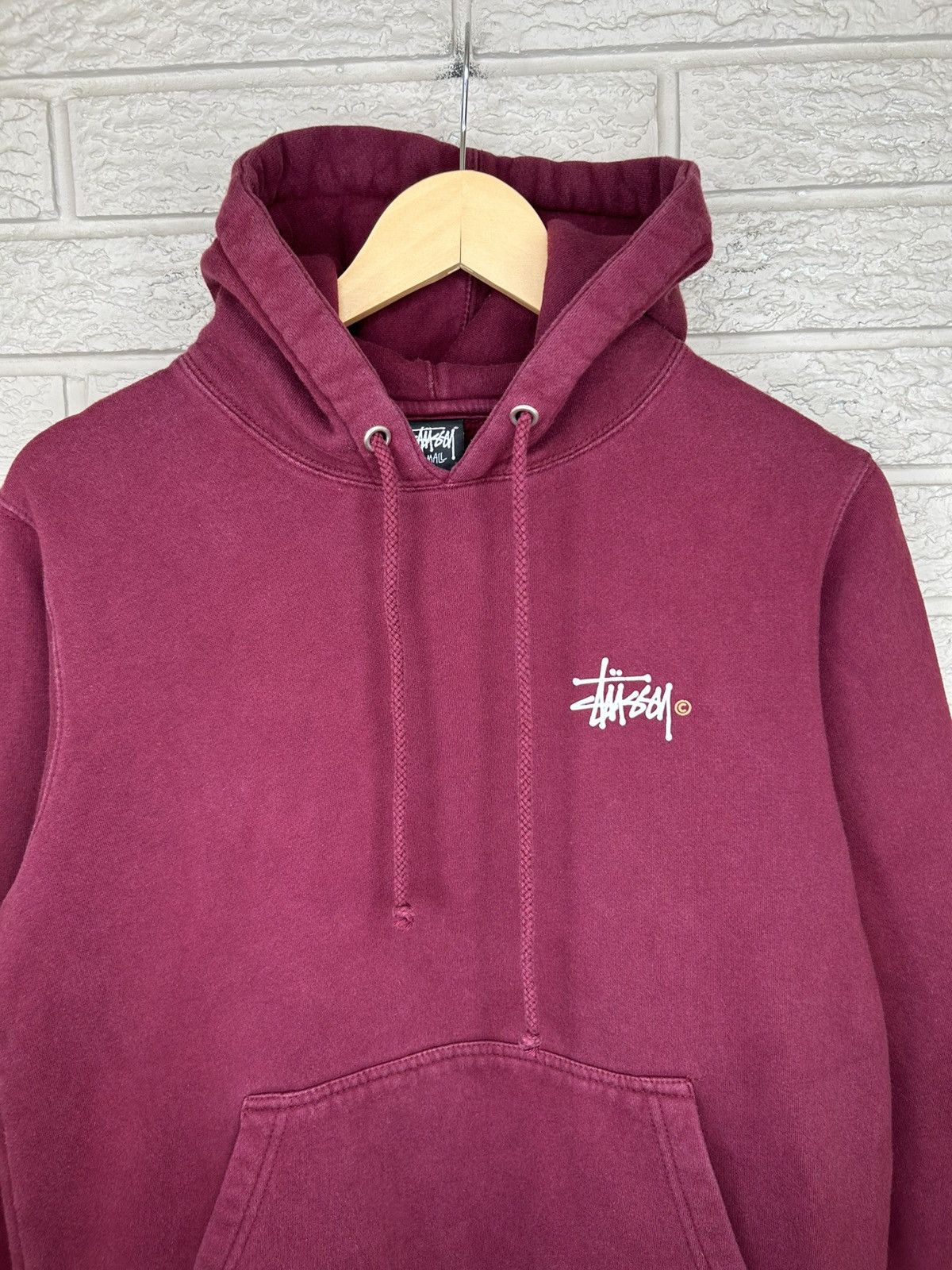 Stussy Stussy Maroon Basic C Pullover Logo Hoodie Size US S / EU 44-46 / 1 - 2 Thumbnail