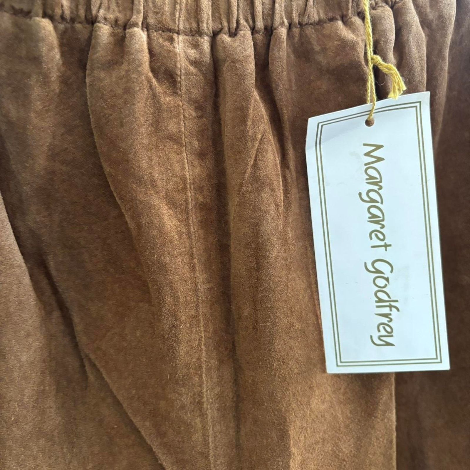 Vintage Vintage NWT Margaret Godfrey Brown Suede Leather Pant Medium Size 26" / US 2 / IT 38 - 6 Thumbnail