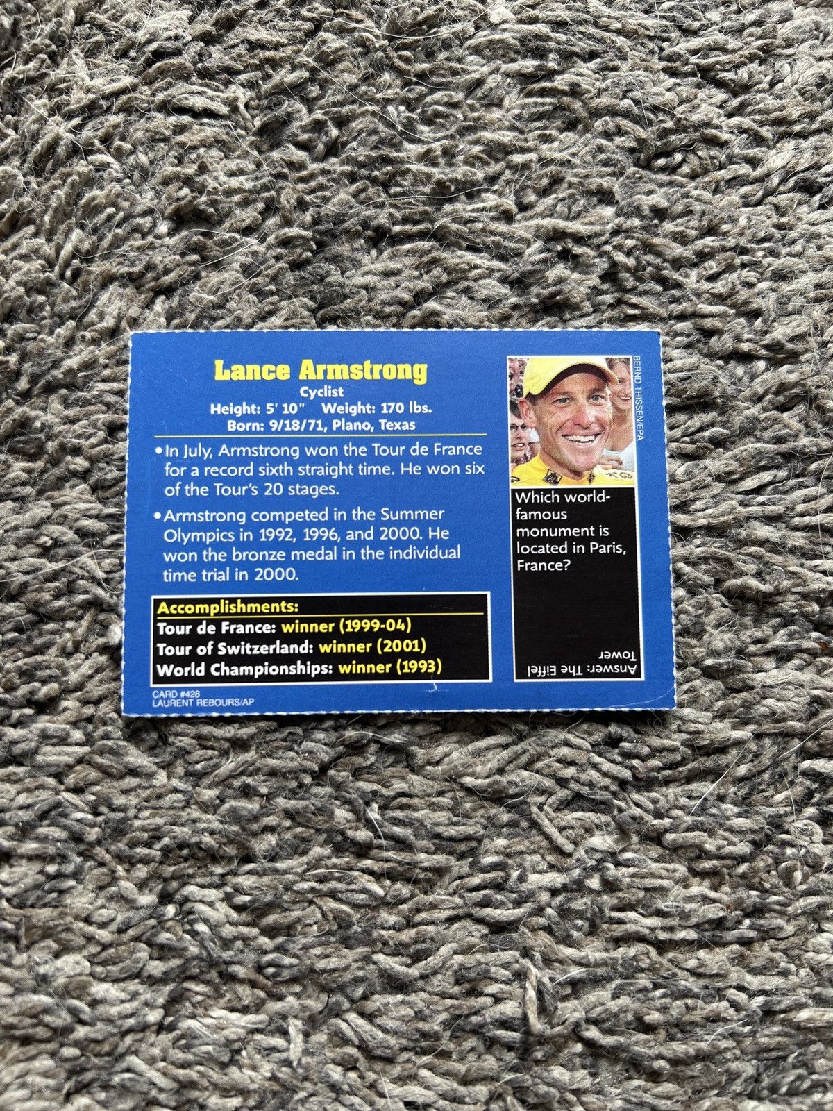Vintage 2004 Sports Illustrated For Kids #428 Lance Armstrong Card Size ONE SIZE - 2 Thumbnail