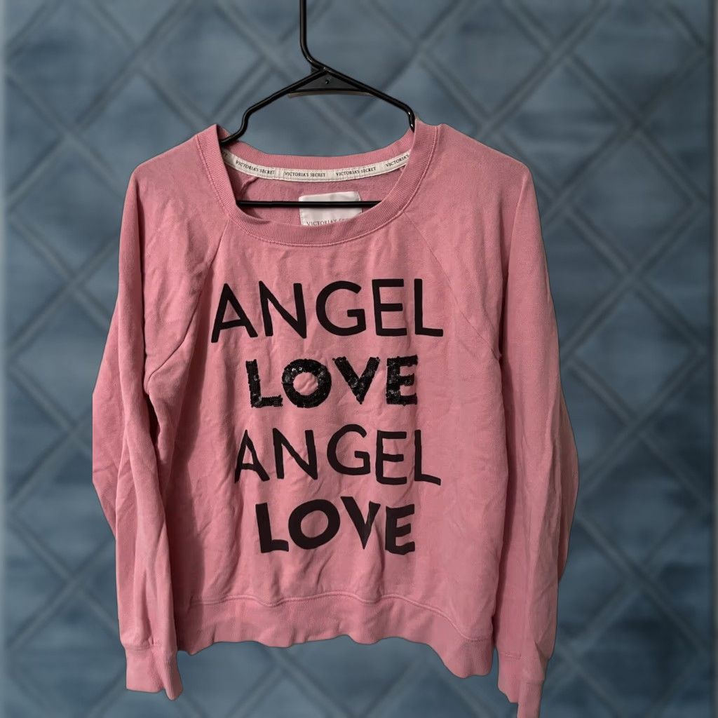 Victoria's Secret VINTAGE Victoria's Secret PINK Heart Sweatshirt Women Medium Athletic Activewear Long Sleeve Pink Size M / US 6-8 / IT 42-44 - 1 Thumbnail
