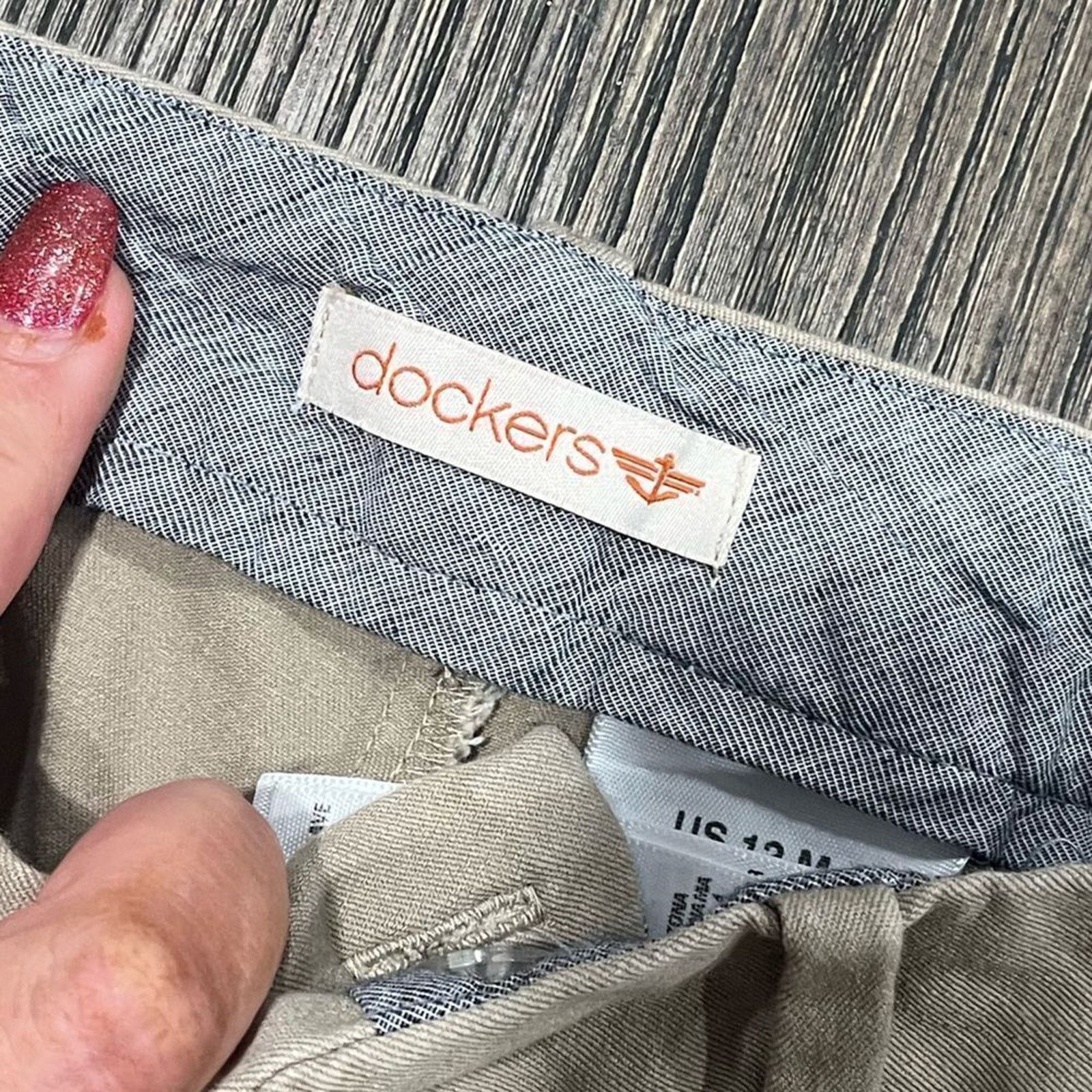 Dockers Dockers Khaki Dress Pants Straight Leg Flat Front Mid Rise12 Size 34" / US 12 / IT 48 - 5 Thumbnail