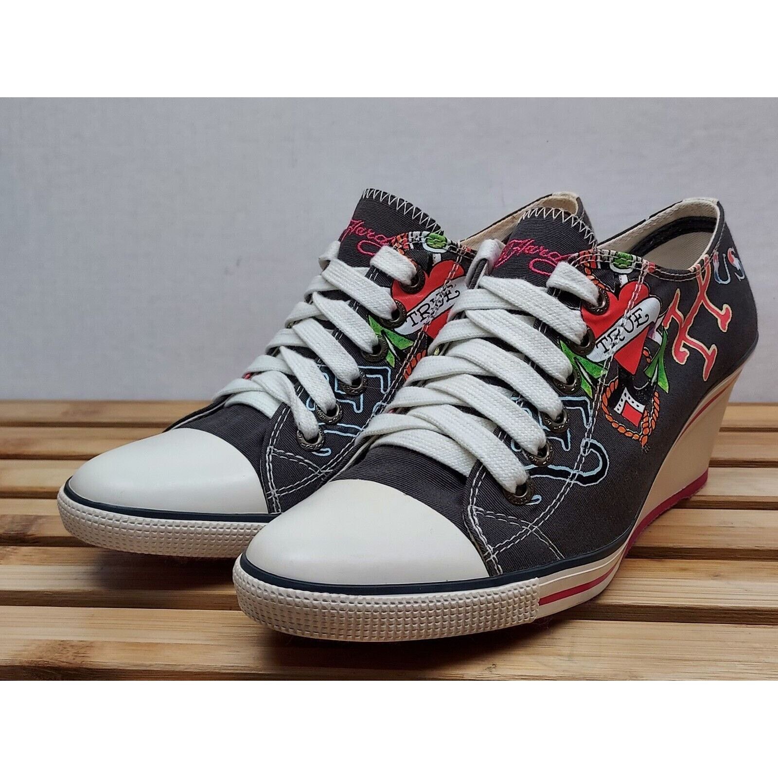 Ed Hardy Ed Hardy Womens | Black | Bret Wedge Fashion Sneaker Size 8 Size US 8 / IT 38 - 2 Thumbnail