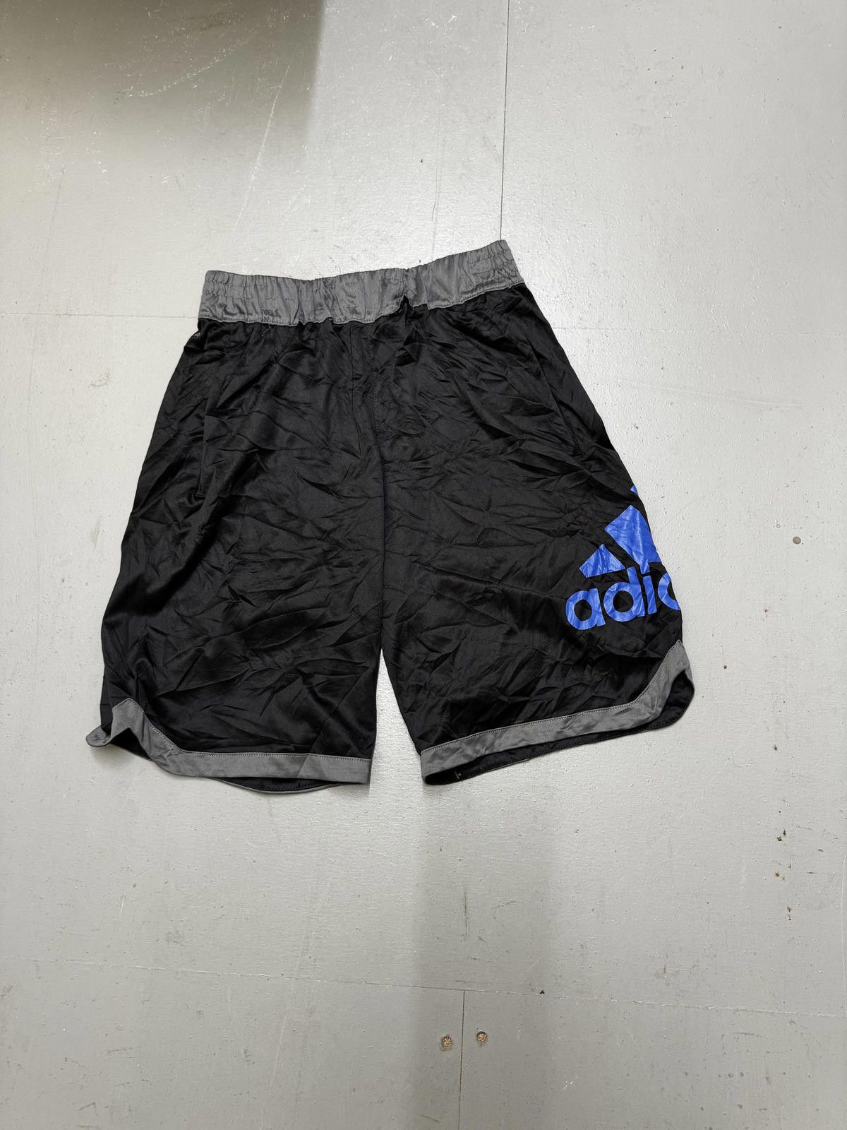Adidas Adidas Black Sports Shorts with Blue Logo Size US 32 / EU 48 - 1 Thumbnail
