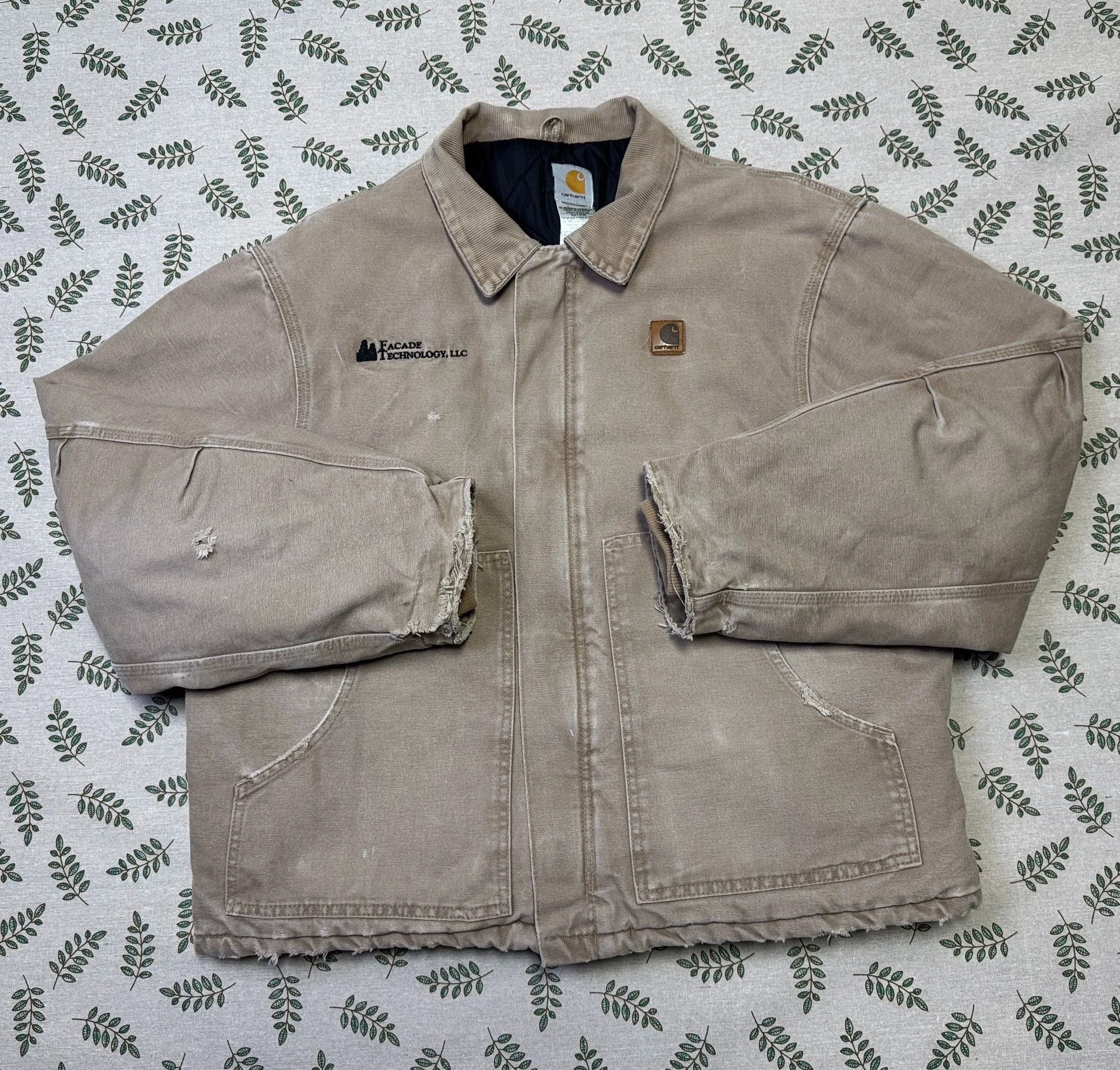 Carhartt Vintage Carhartt J22 Sand XL Heavy Washed USA Jacket Size US XL / EU 56 / 4 - 1 Thumbnail