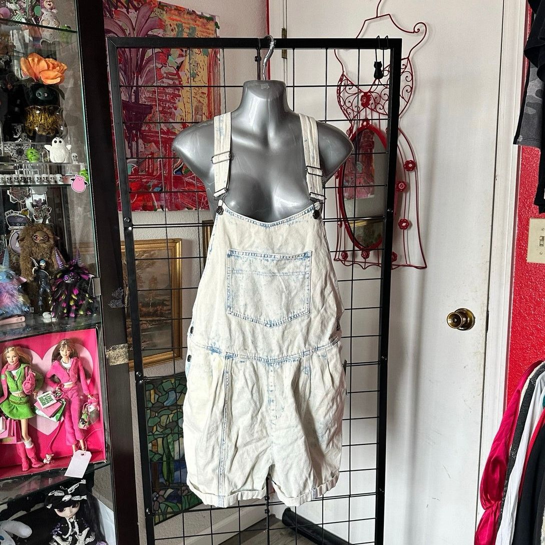 Other wild fable acid wash overall jean shorts Size 32" / US 10 / IT 46 - 1 Thumbnail