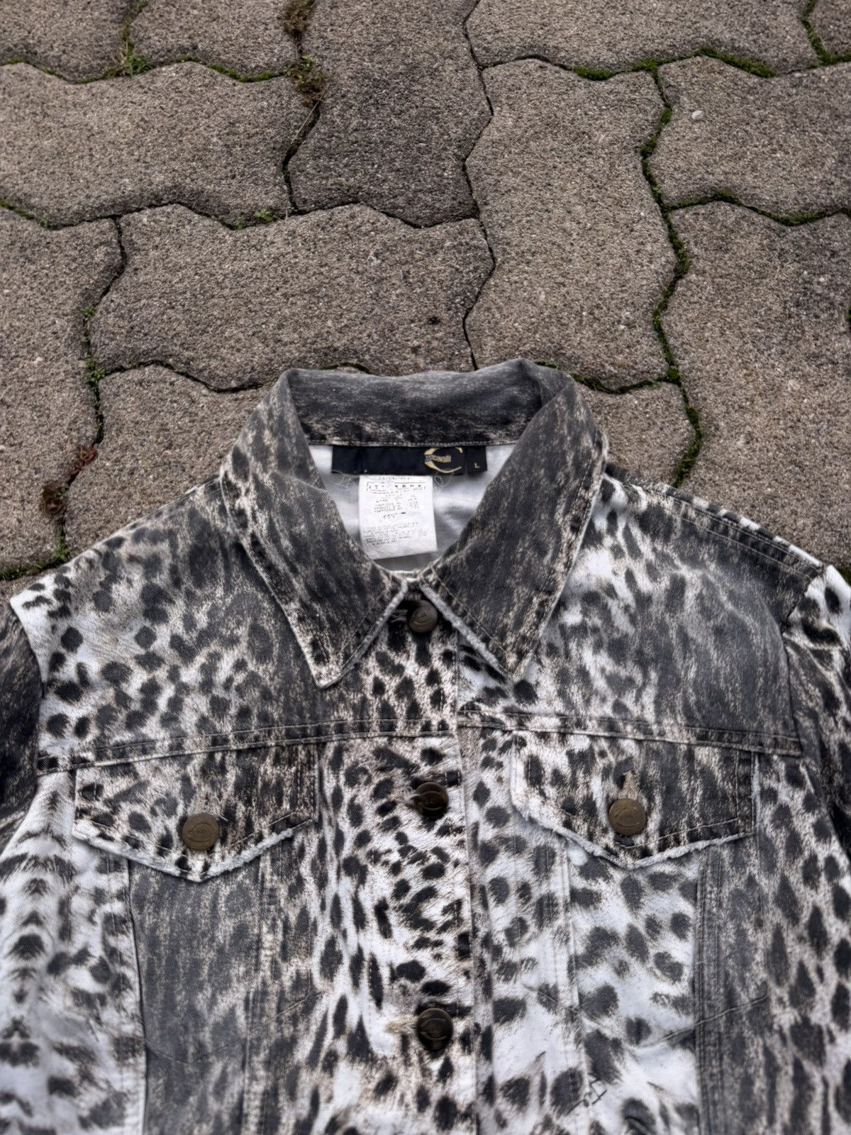 Just Cavalli Vintage 2000s Just Cavalli White Leopard Rare Corset Jacket Size L / US 10 / IT 46 - 6 Thumbnail