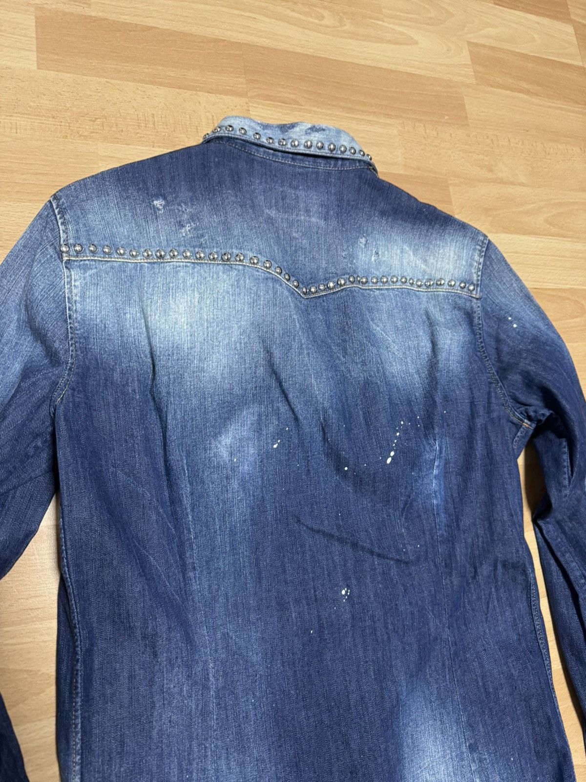 Dsquared2 SS/17 Dsquared2 Denim Jacket Studs Paint Splatter Western Size US S / EU 44-46 / 1 - 8 Thumbnail