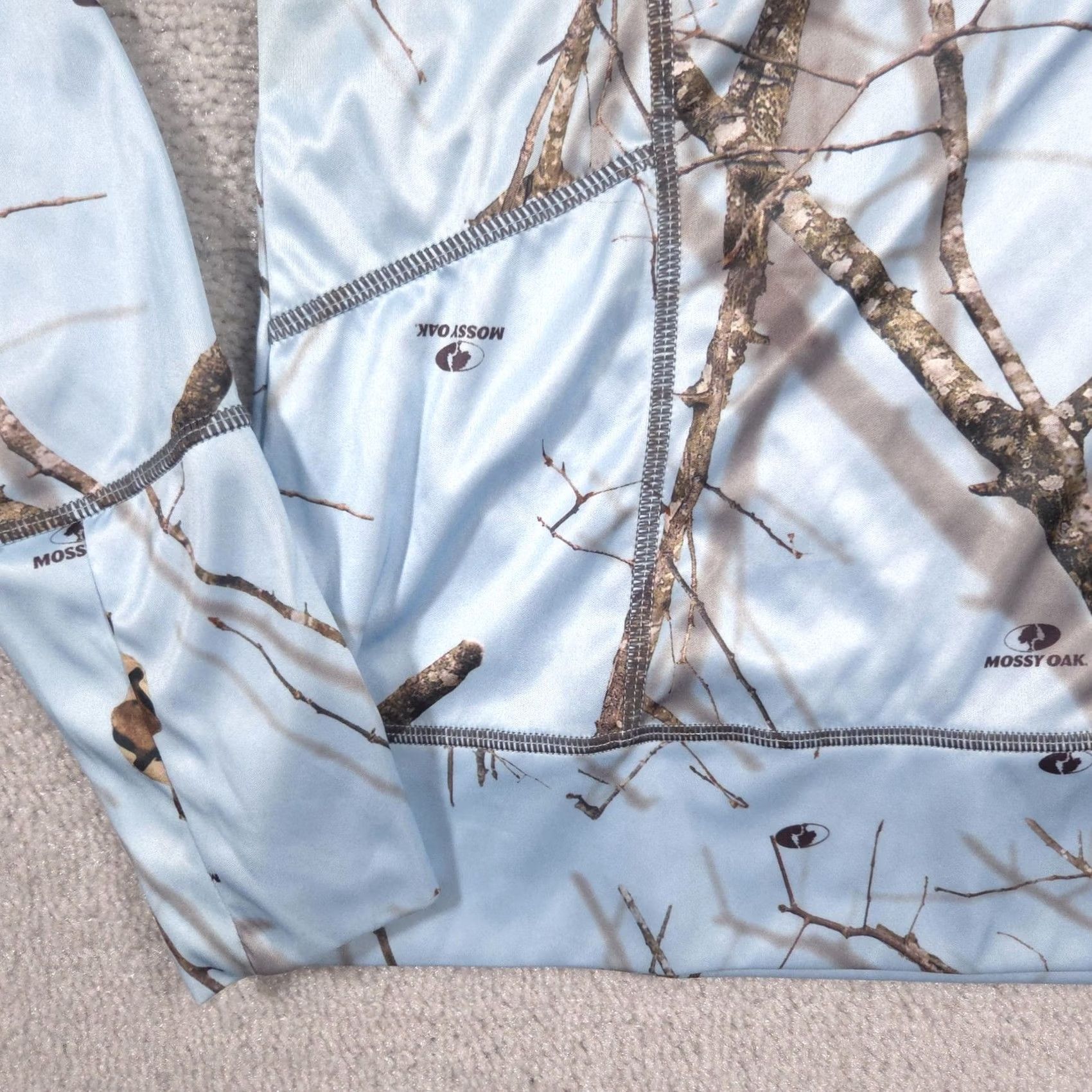 Vintage Energy Zone Hoodie Womens XL Blue 1/4 Zip Pullover Lightweight Mossy Oak Camo Size XL / US 12-14 / IT 48-50 - 4 Thumbnail